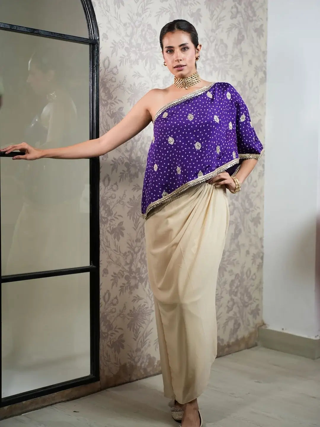 Bandhani Grace drape set