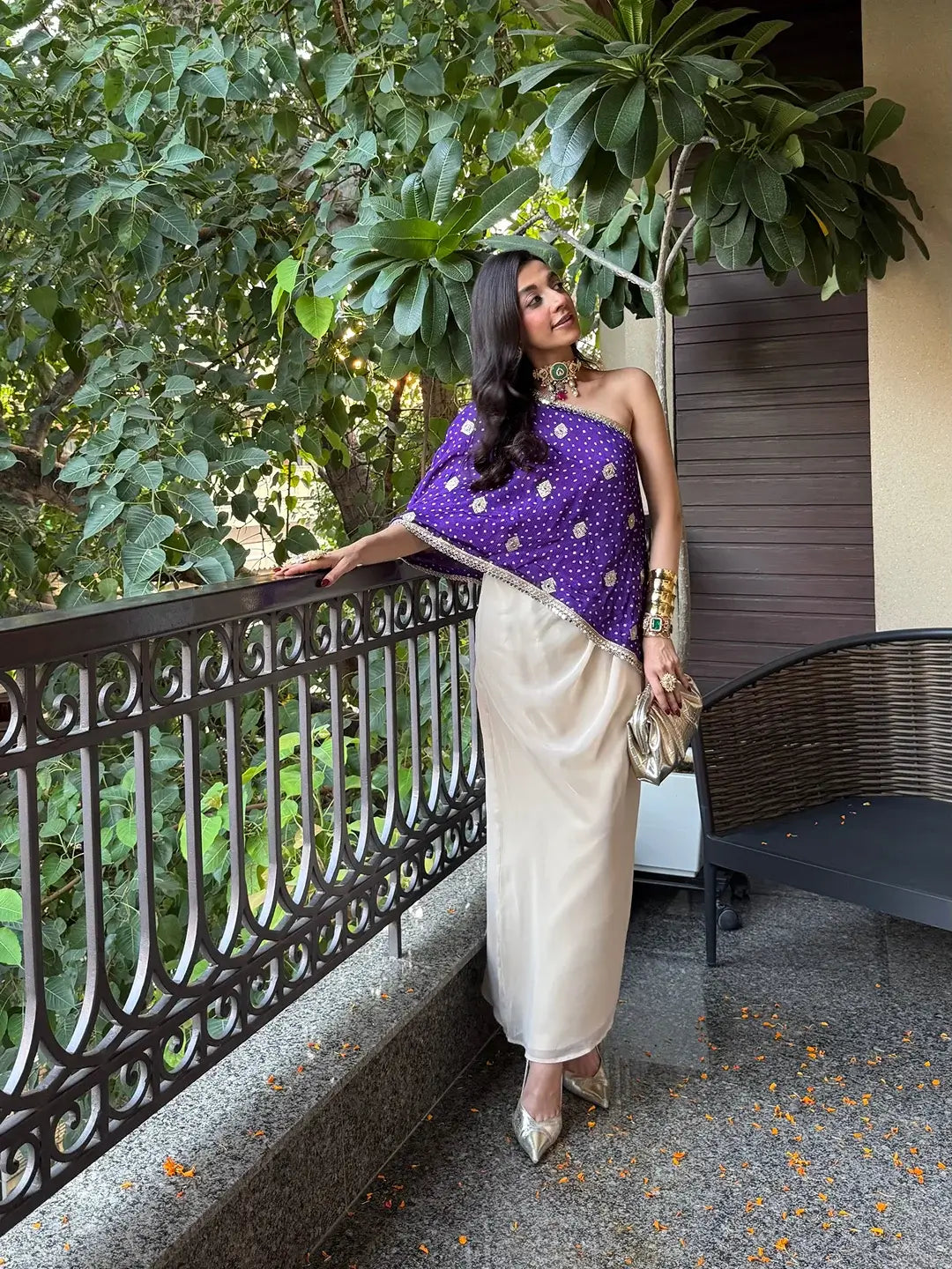 Bandhani Grace drape set