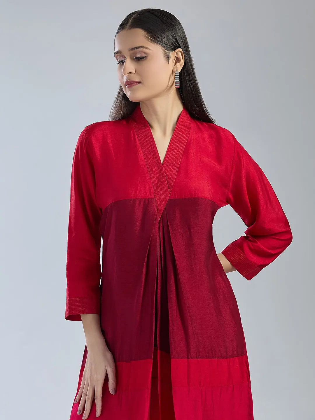 Wine X Rust 3D Kurta