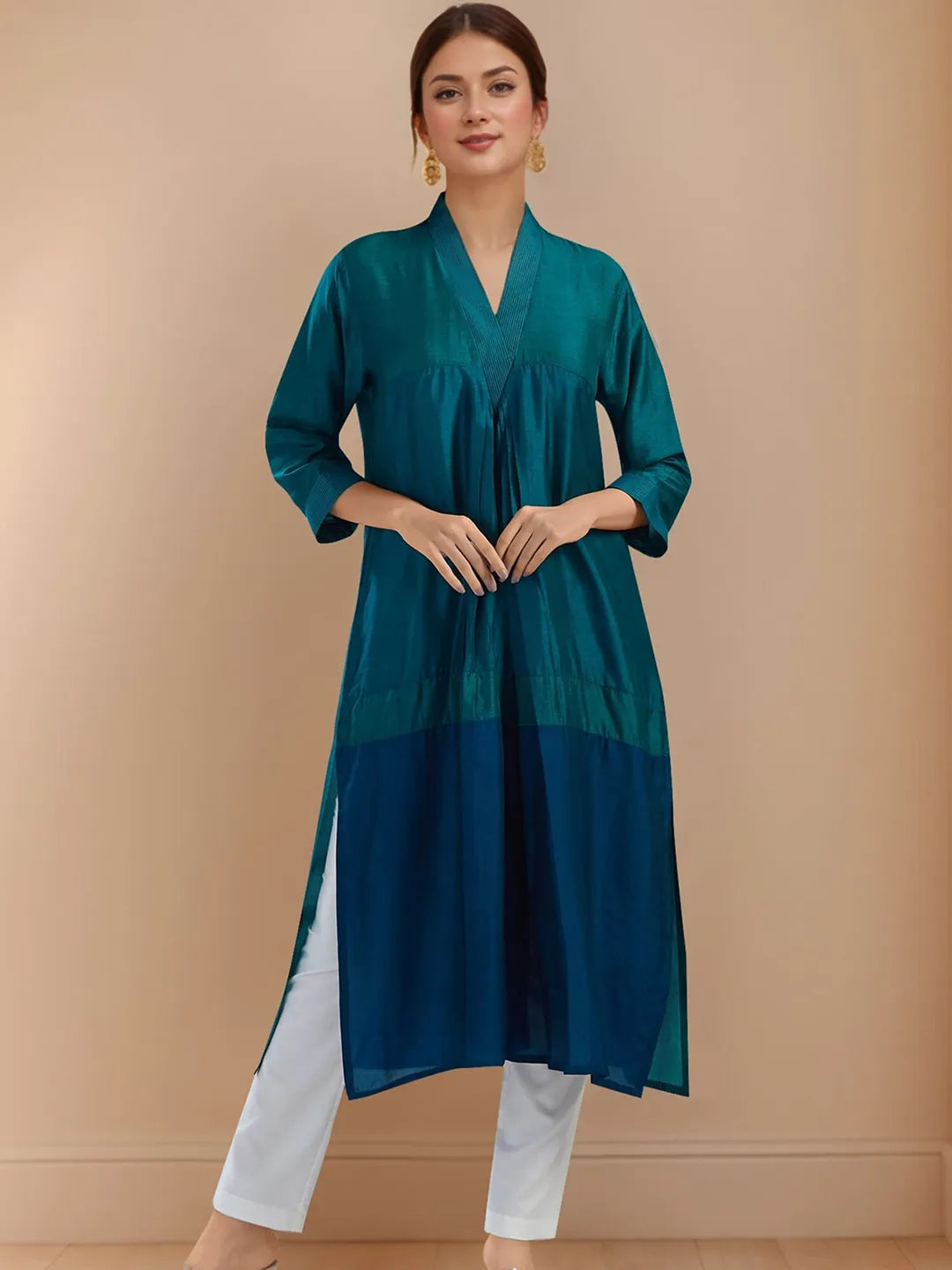 Blue X Green 3D Kurta