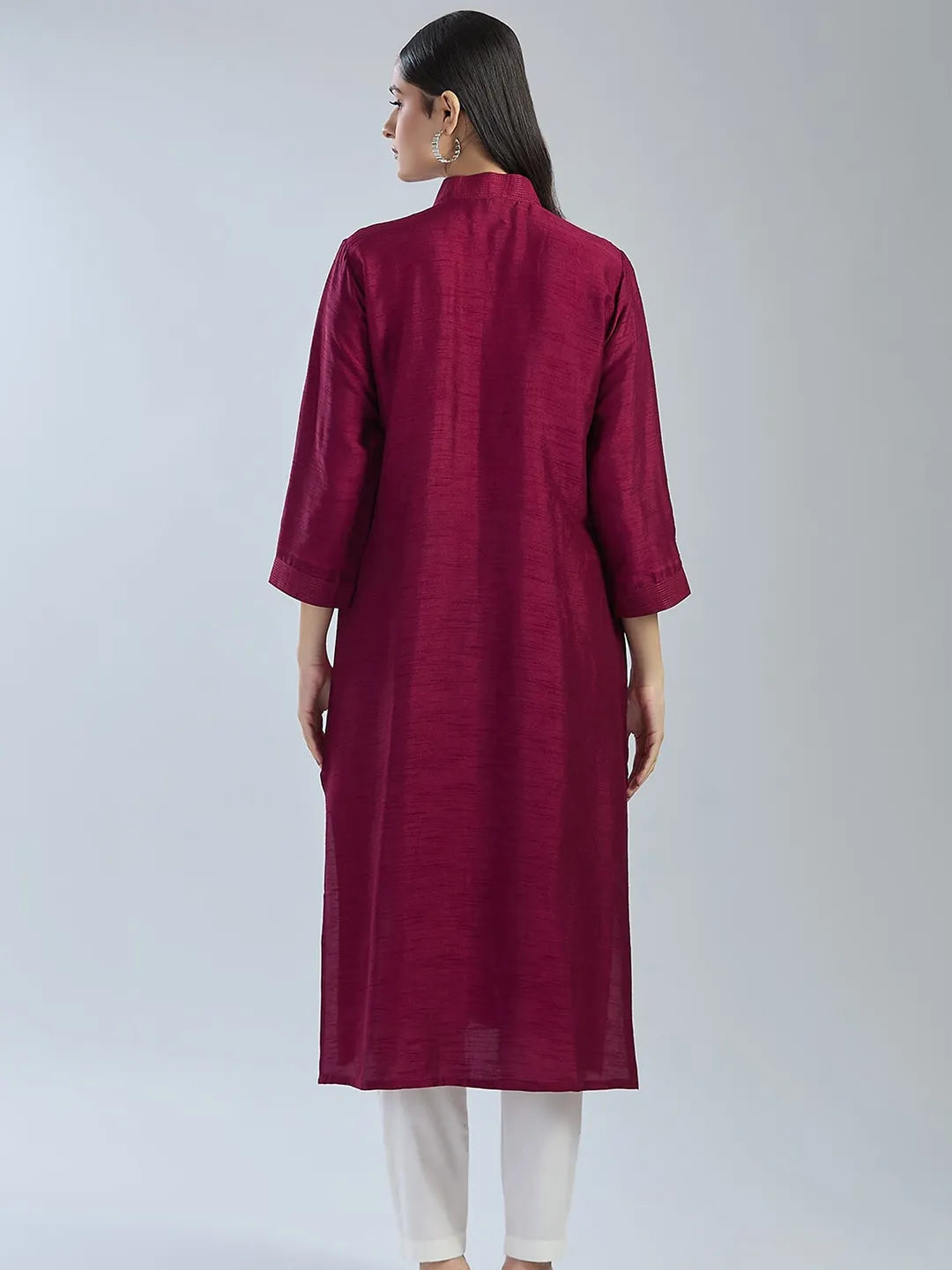 Maroon X Red 3D Kurta