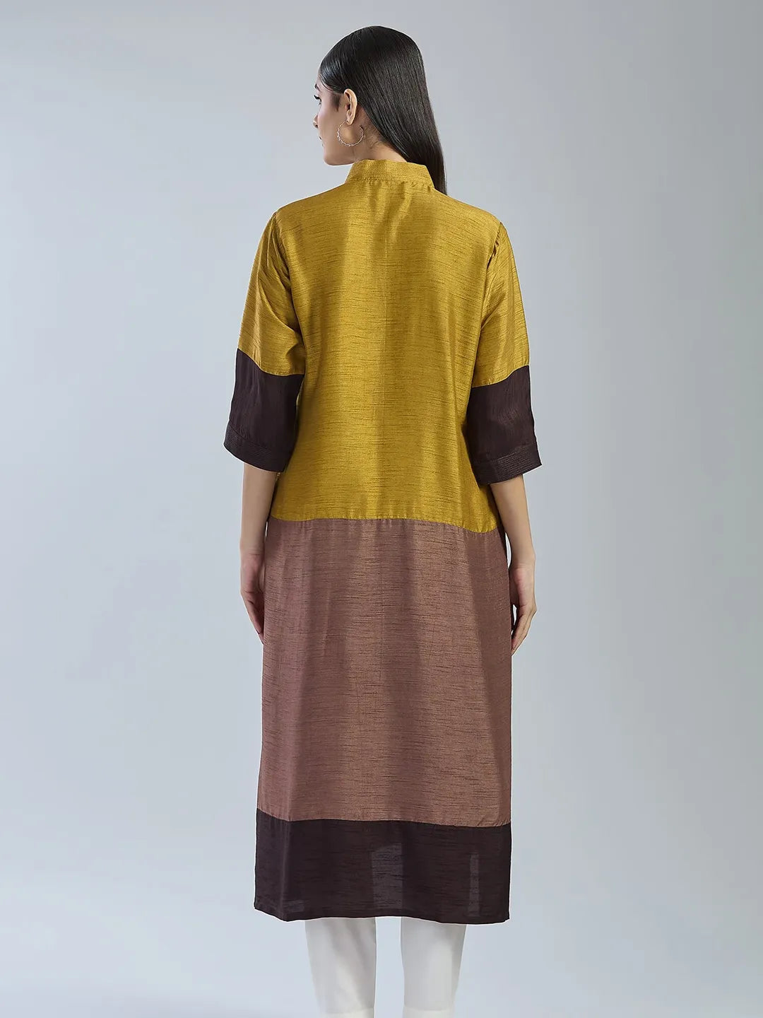 Yellow X Brown 3D Kurta