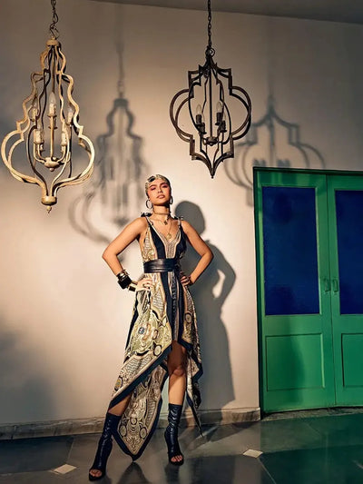 Art deco asymmetrical dress
