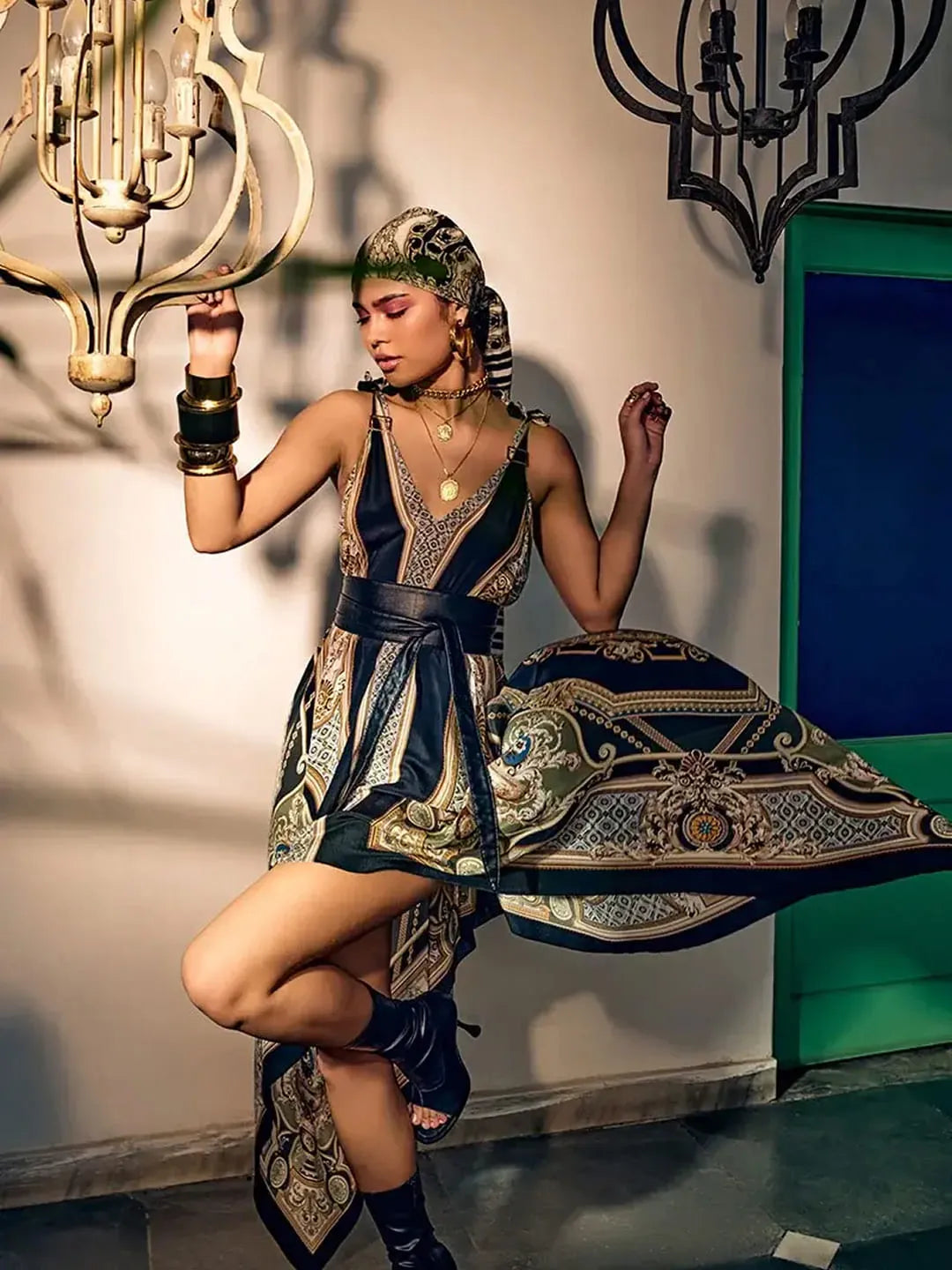 Art deco asymmetrical dress