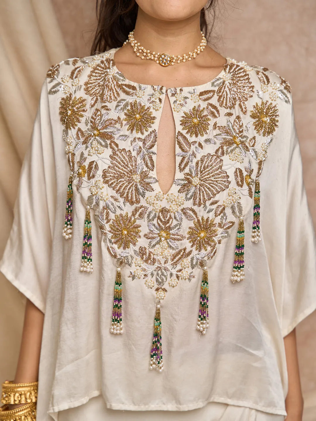 Ivory top coloured tassel
