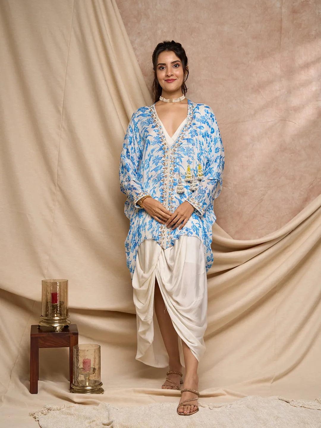 Print Kaftaan blue bird