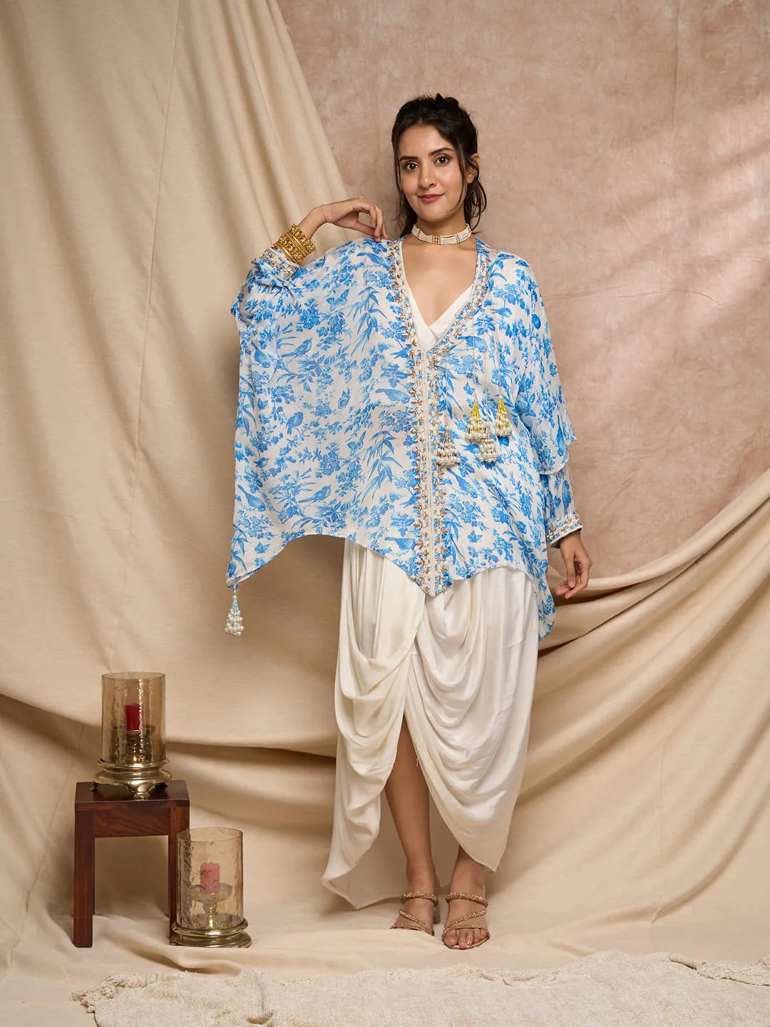 Print Kaftaan blue bird