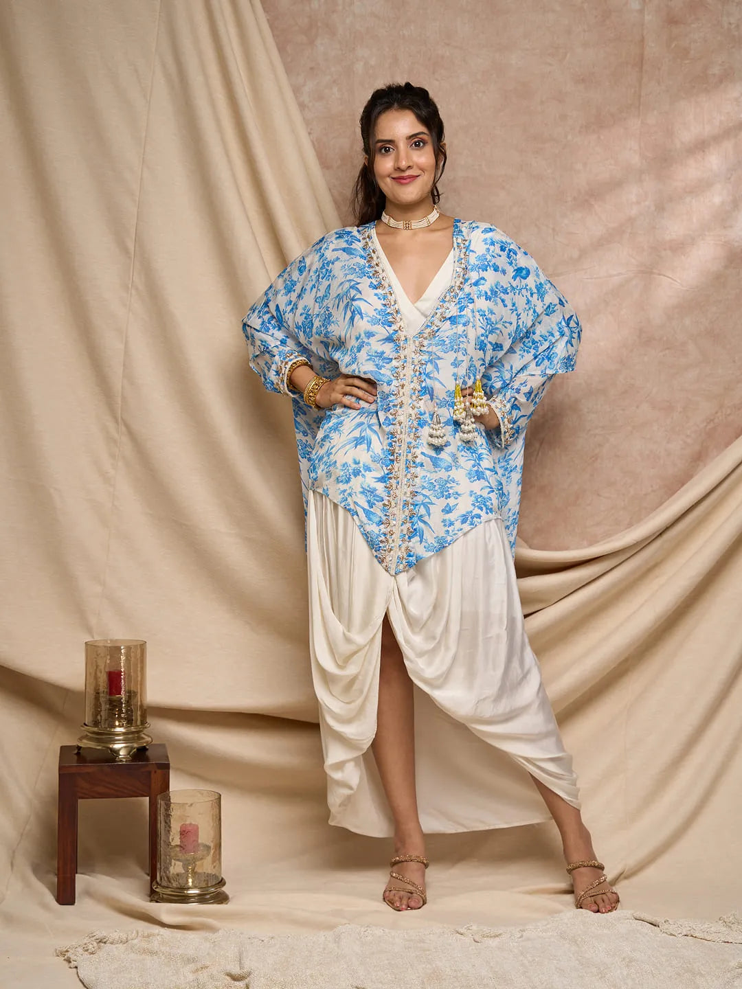 Print Kaftaan blue bird