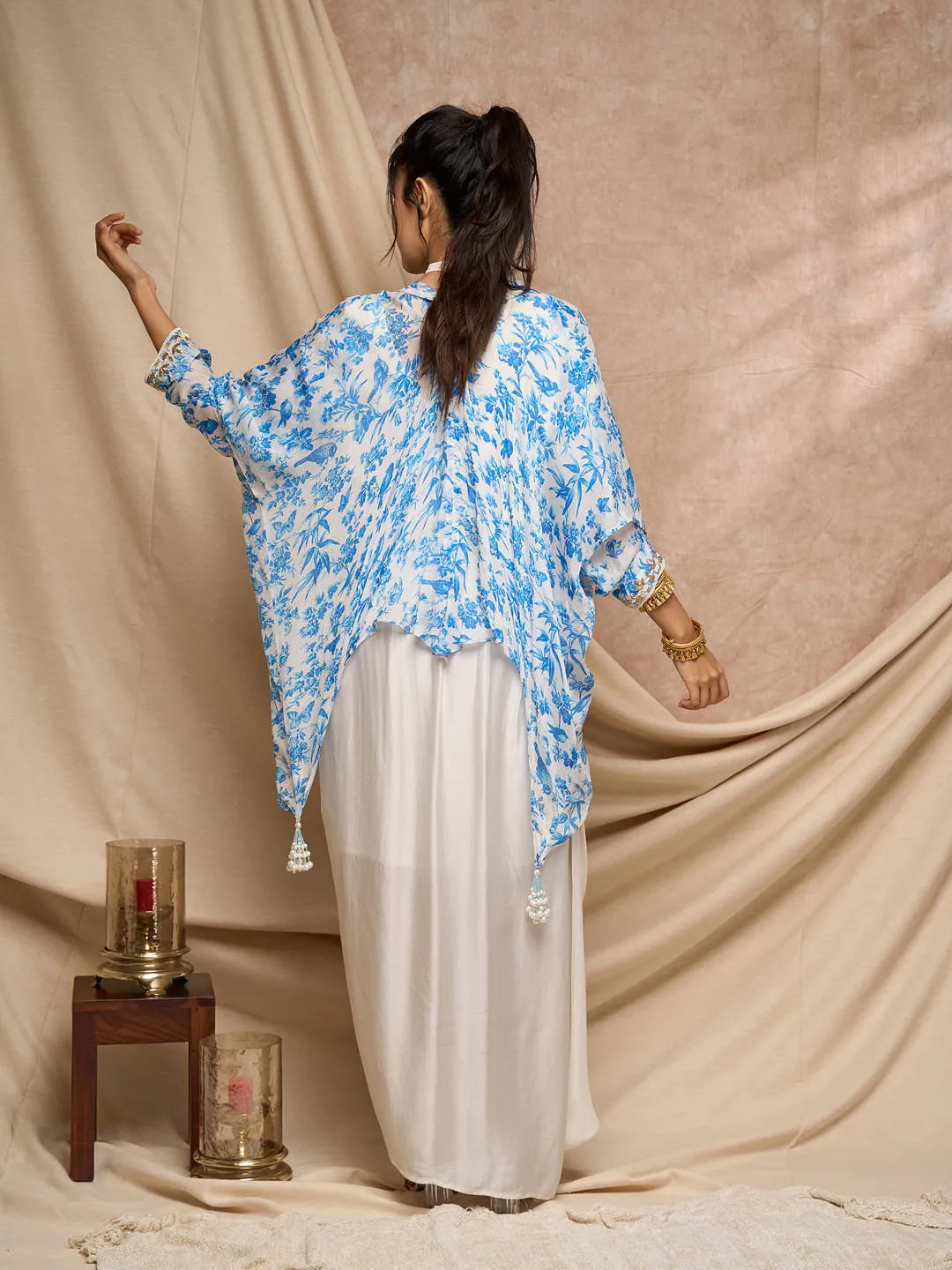 Print Kaftaan blue bird