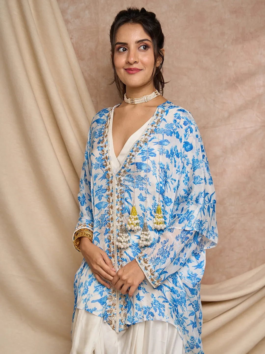 Print Kaftaan blue bird