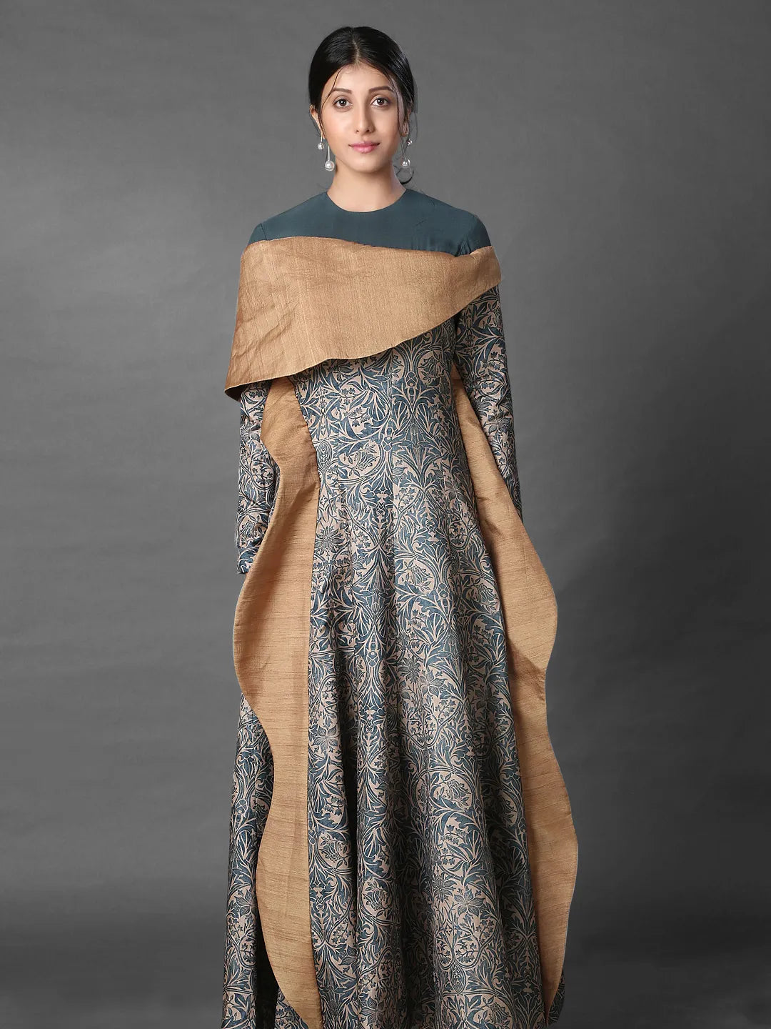 Attached dupatta anarkali