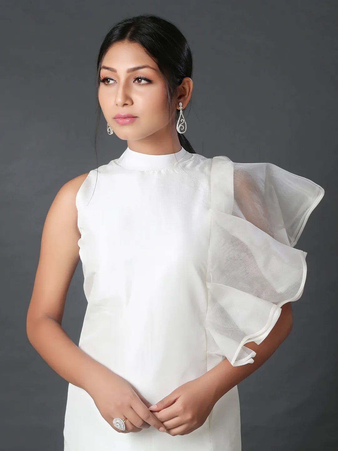 White statement kurta set