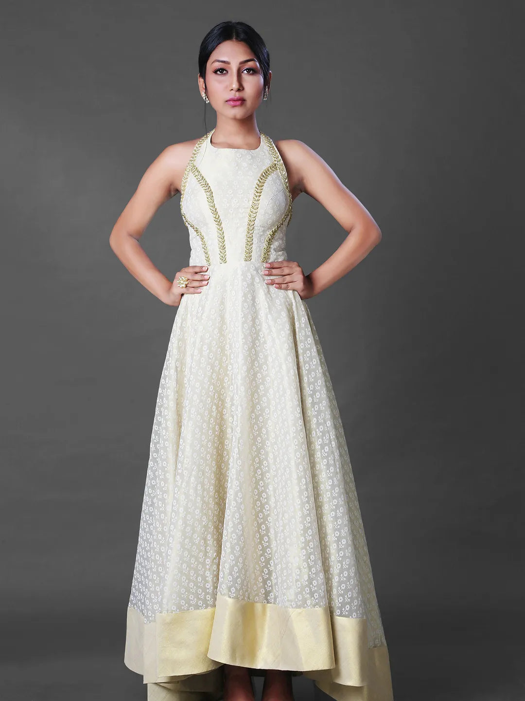 Golden tissue gown
