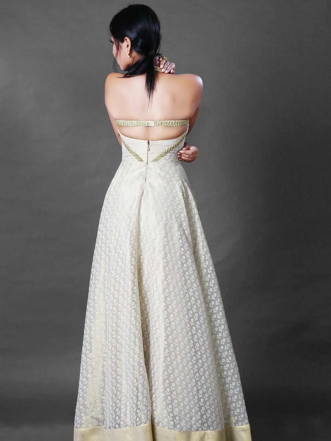 Golden tissue gown