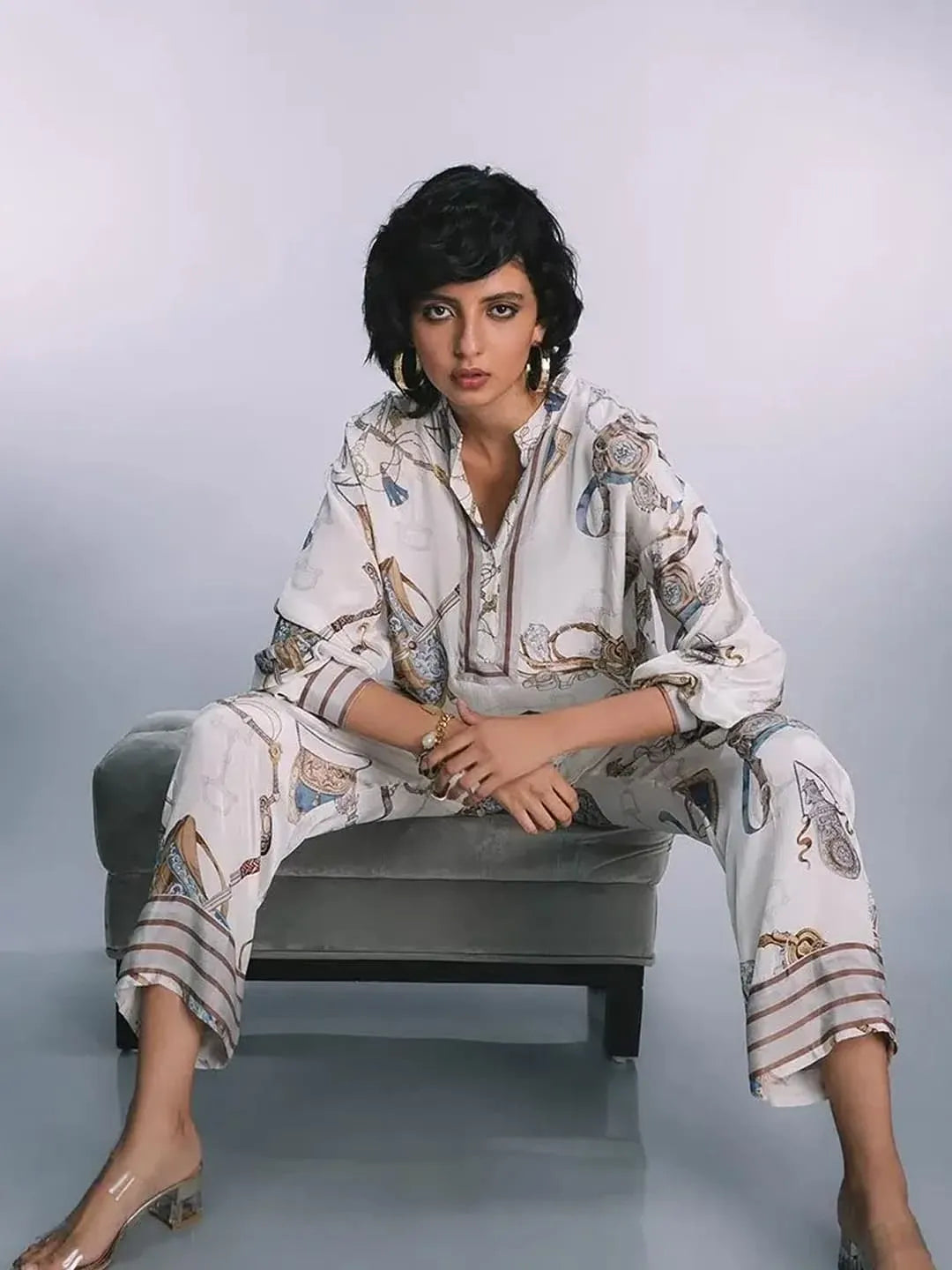 Saddle tunic & straight pant