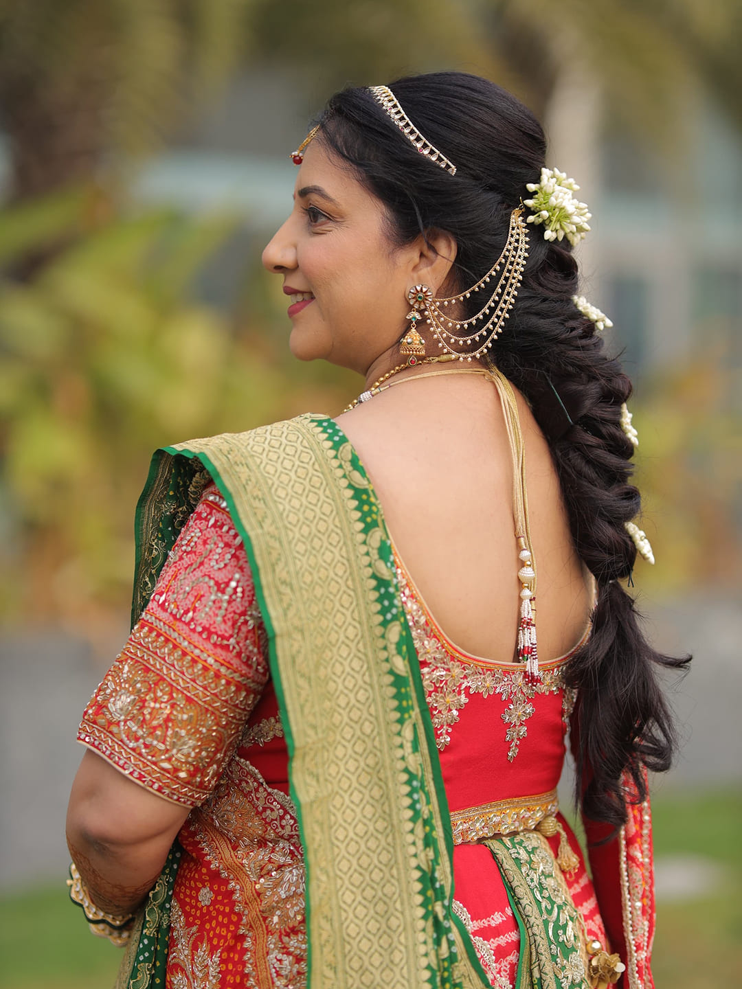 embroidered  georgette bandhani  saree