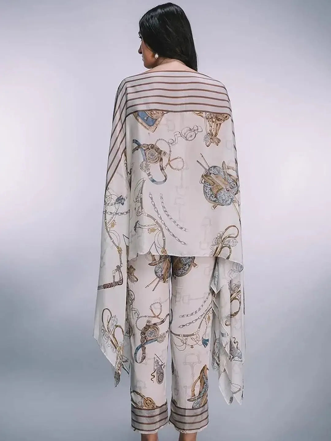 Saddle kaftan top & straight pant