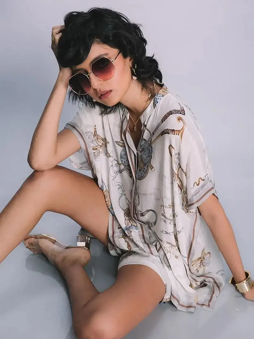 Saddle square top & shorts