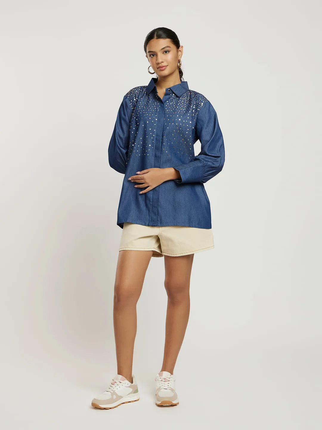Shirt With Sequence Work