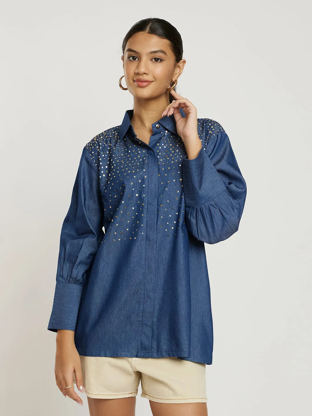 Shirt With Sequence Work