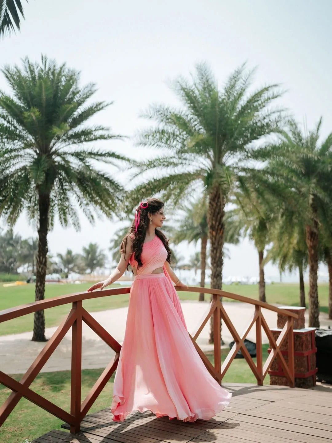 Ombre drape gown