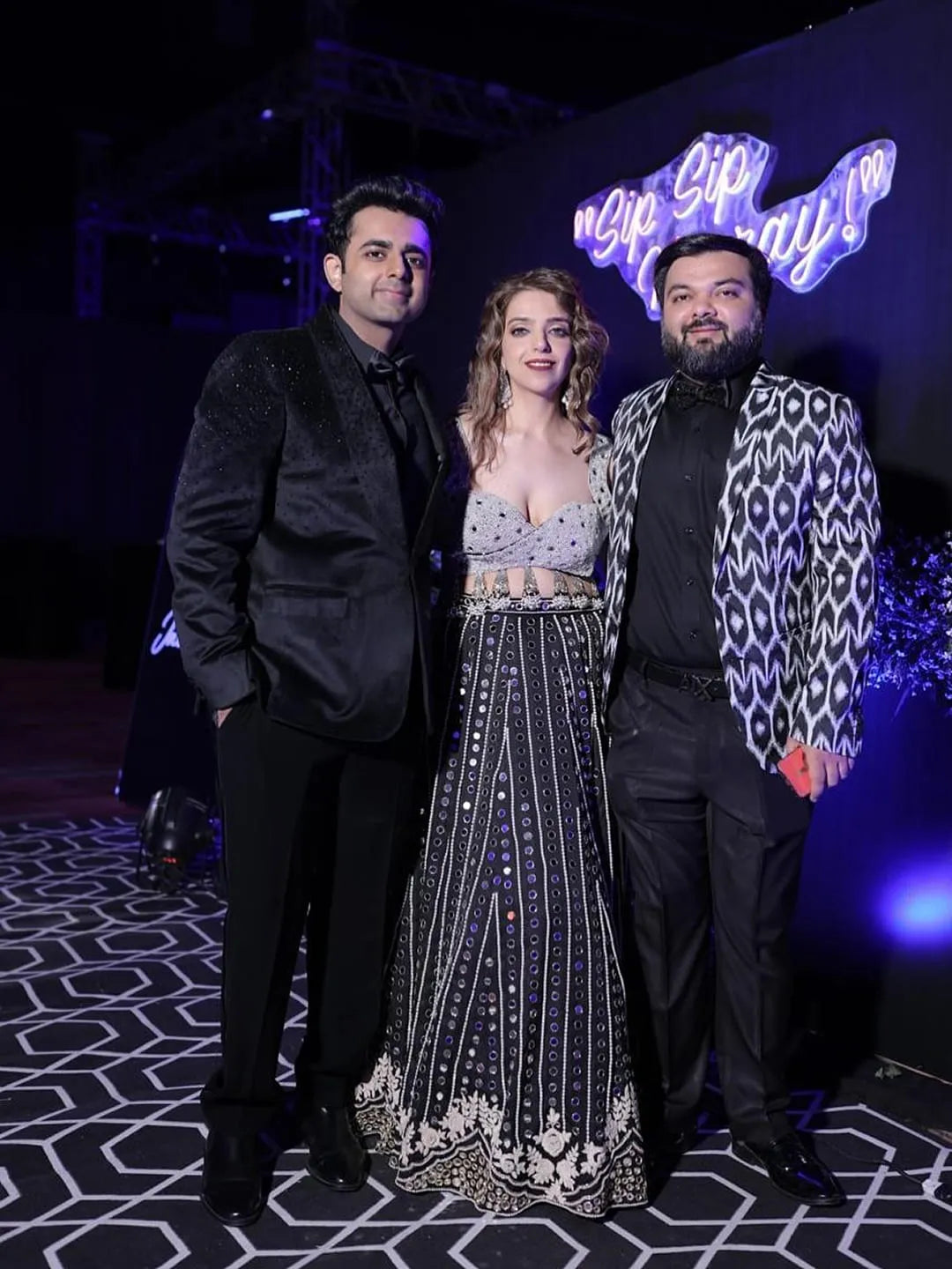 Black Mirror & Pearl Work Lehenga