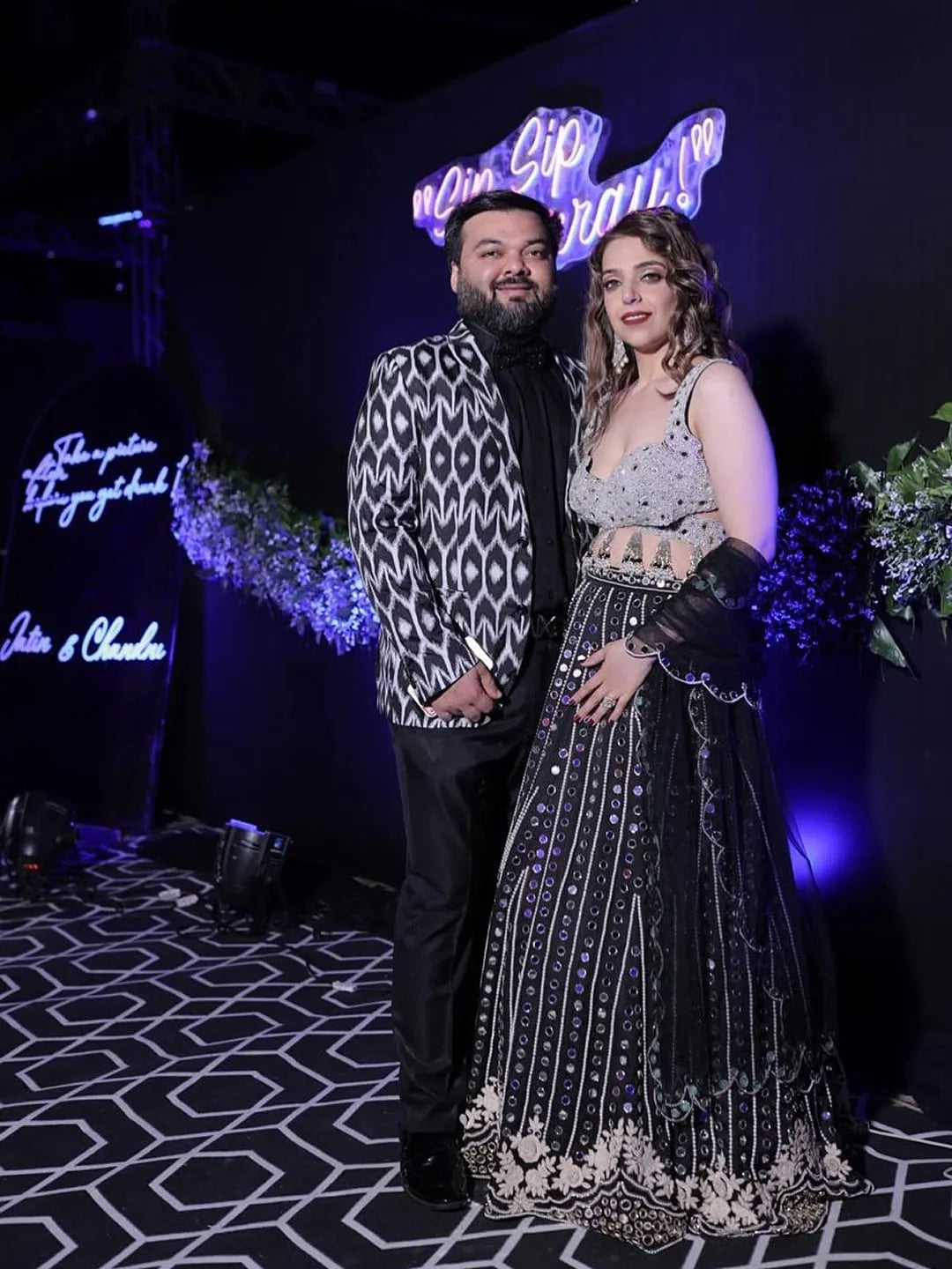 Black Mirror & Pearl Work Lehenga