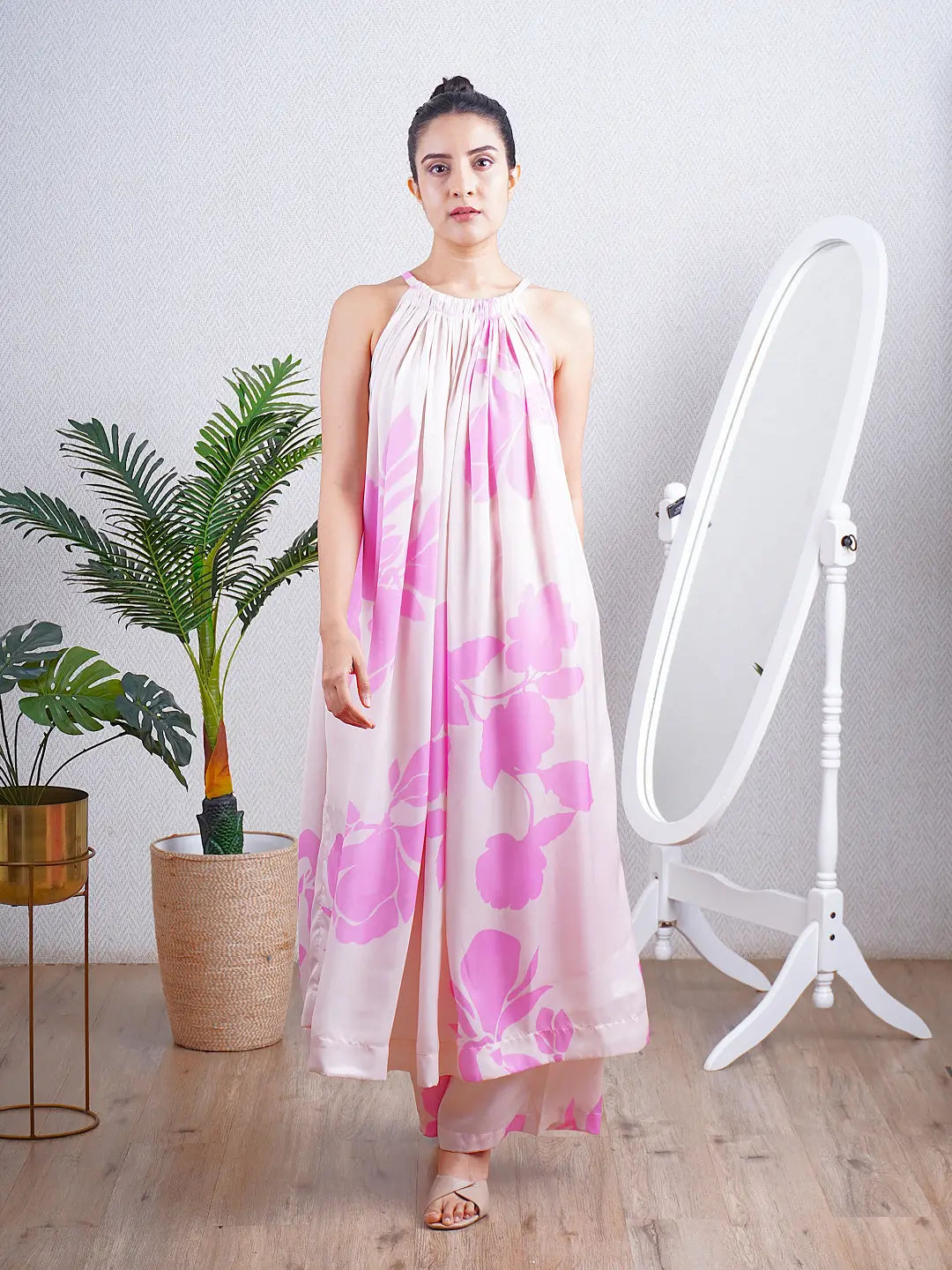 Candy Pink Halter Co-ord Set