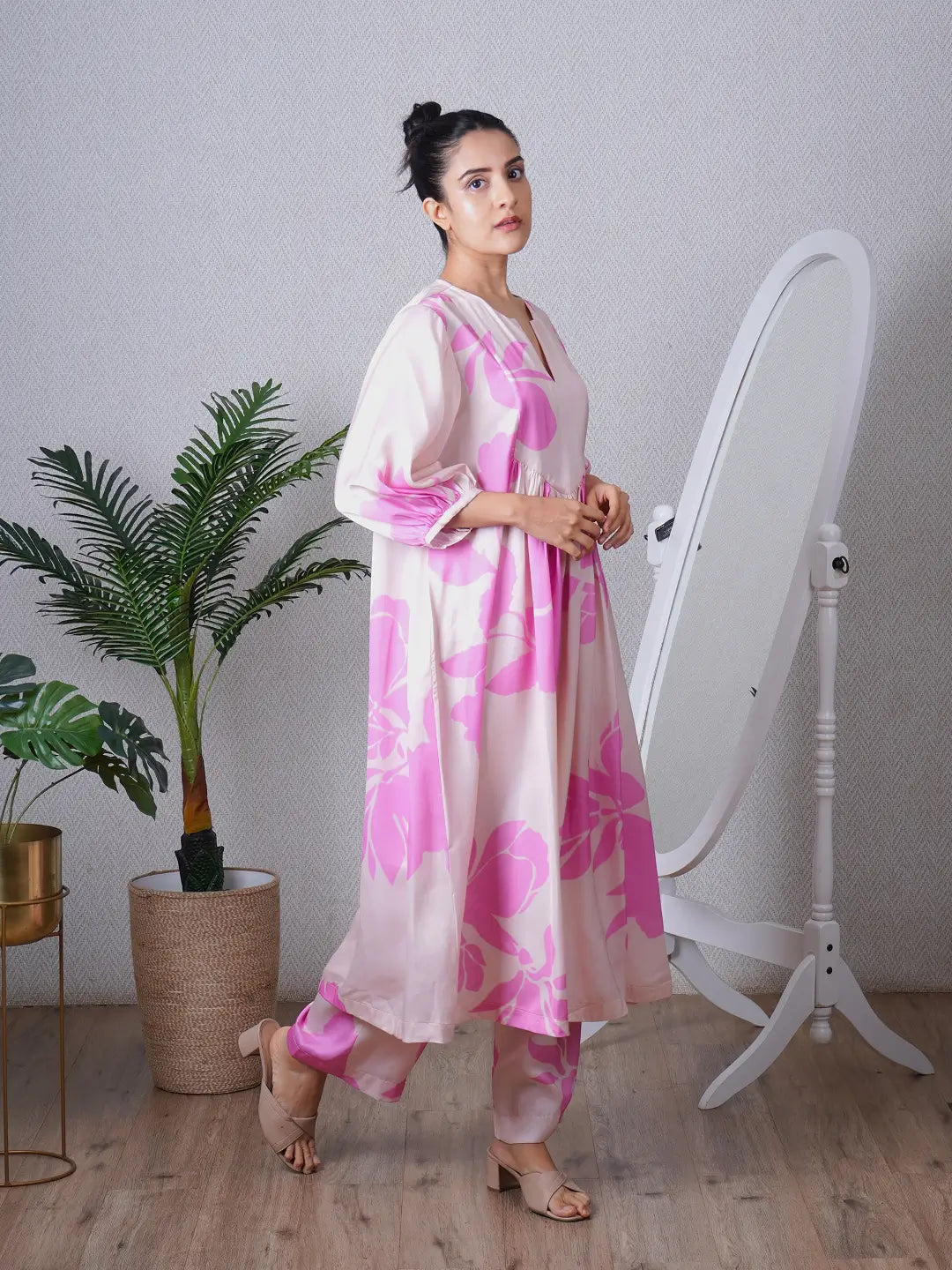 Candy Pink Yoke Co-ord Set