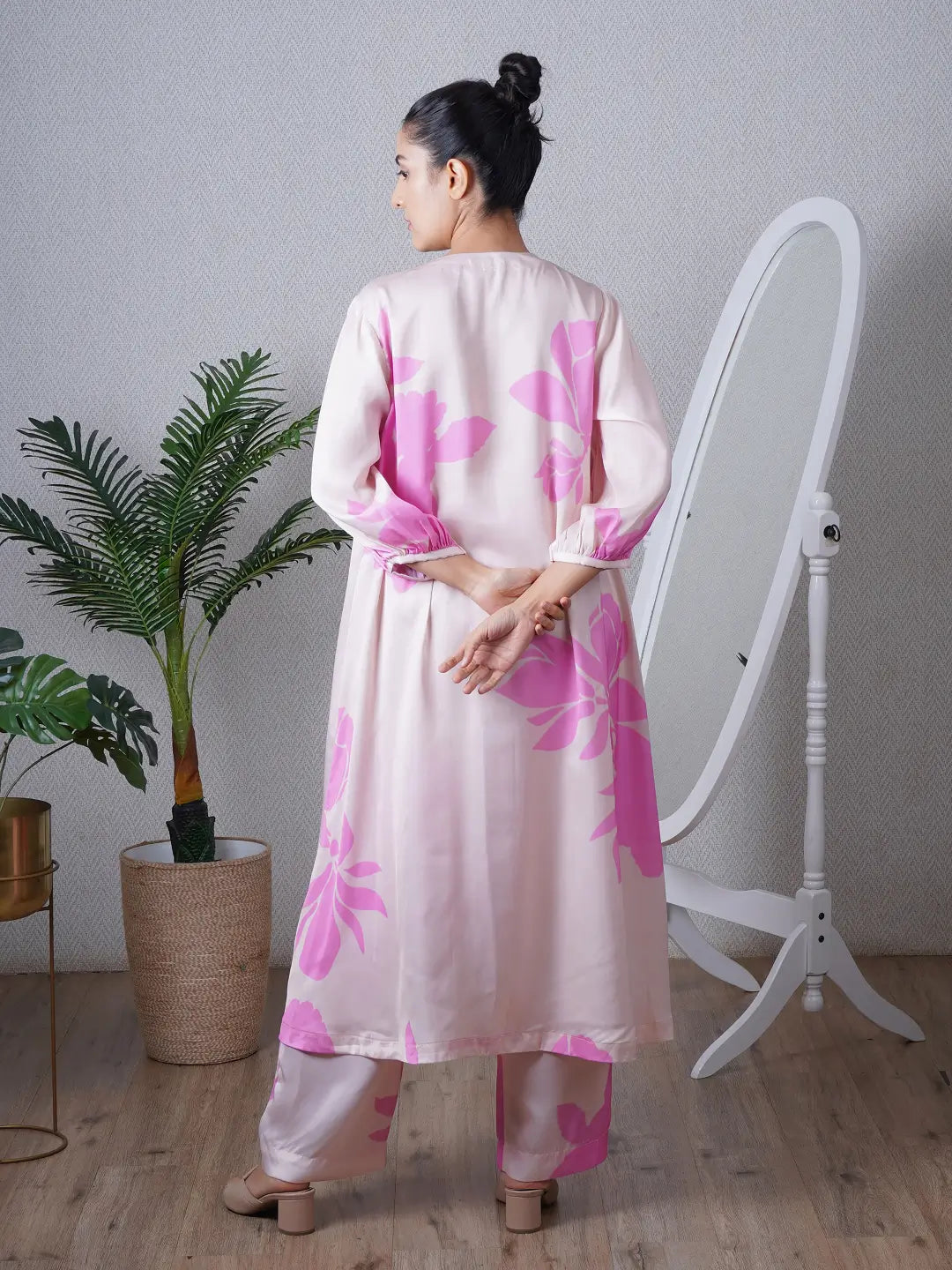 Candy Pink Yoke Co-ord Set