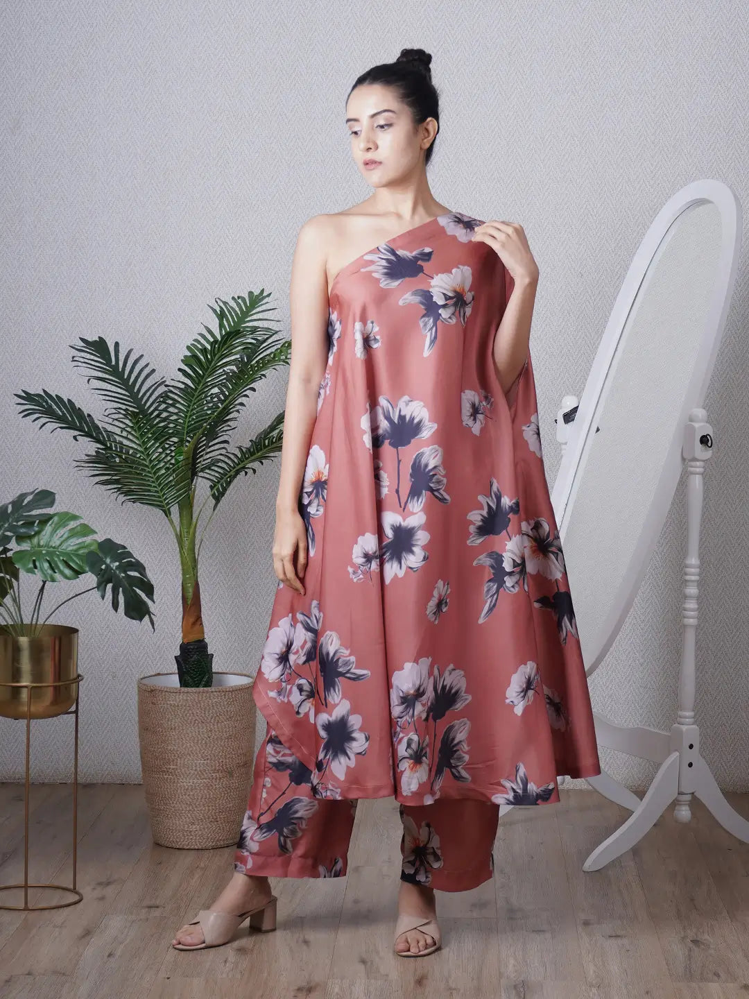 Mocha One Shoulder Co-ord Set
