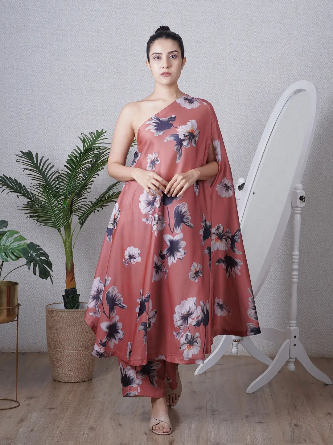 Mocha One Shoulder Co-ord Set