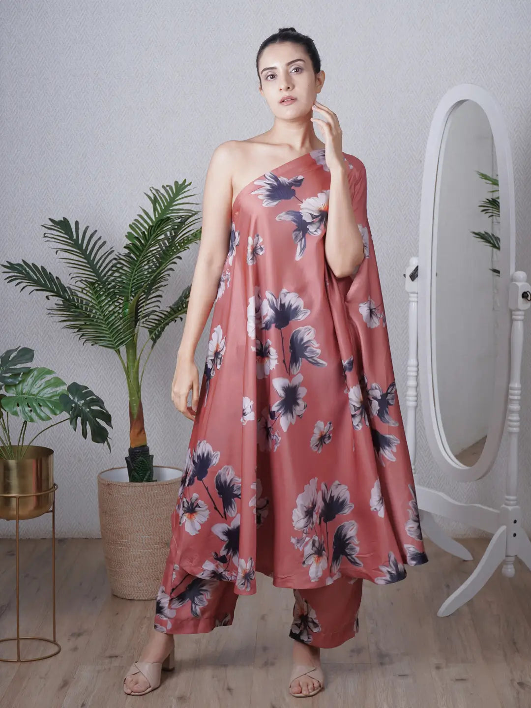 Mocha One Shoulder Co-ord Set