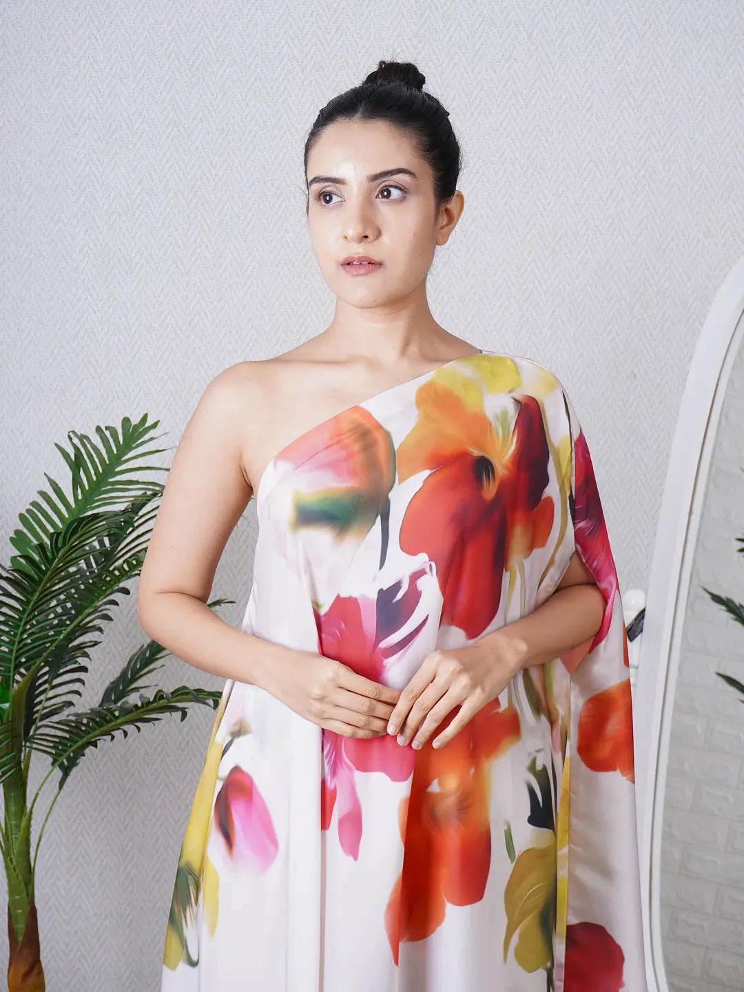 Multi Print One Shoulder Co-ord Set