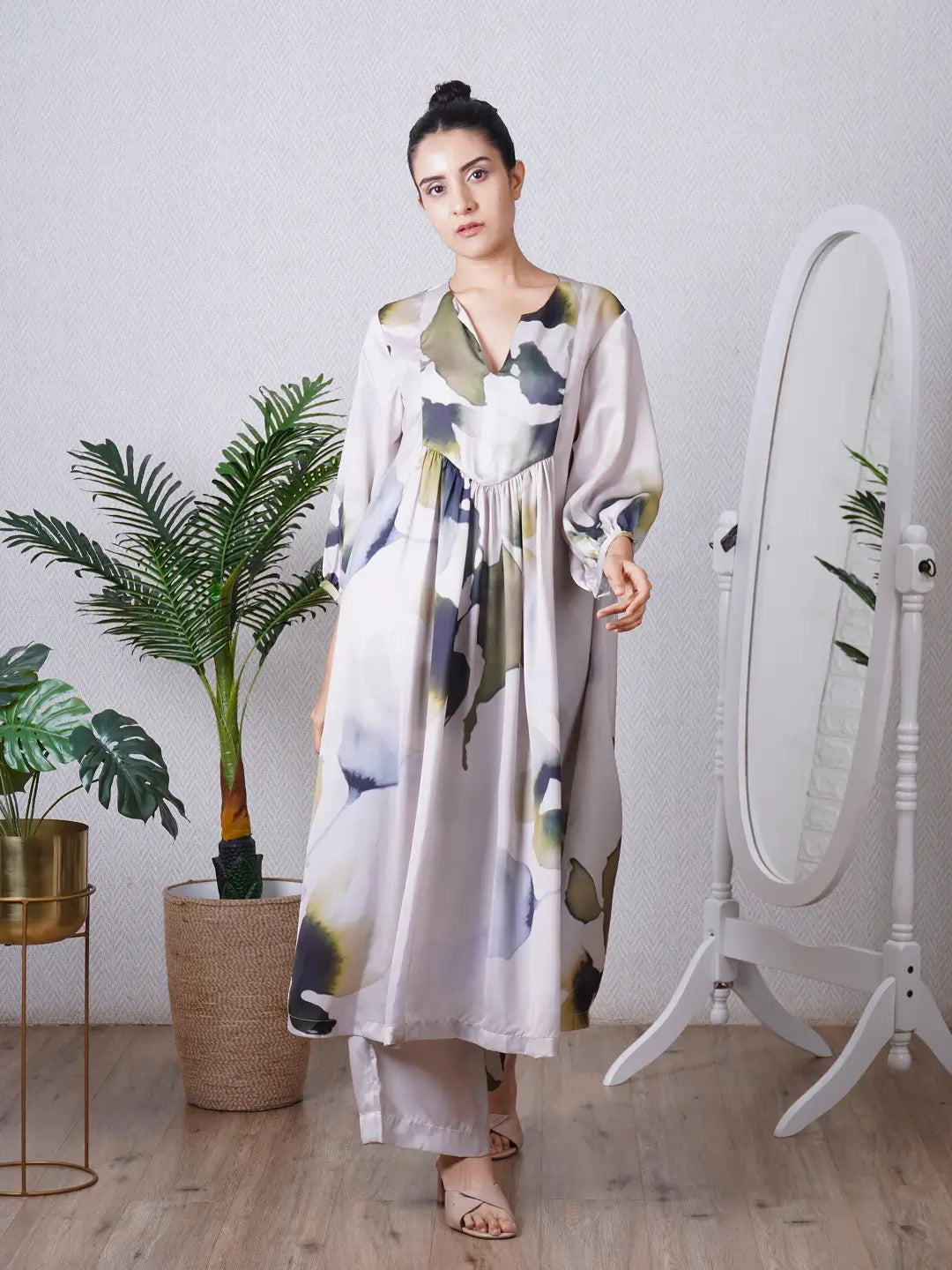 Green Yoke Co-ord Set