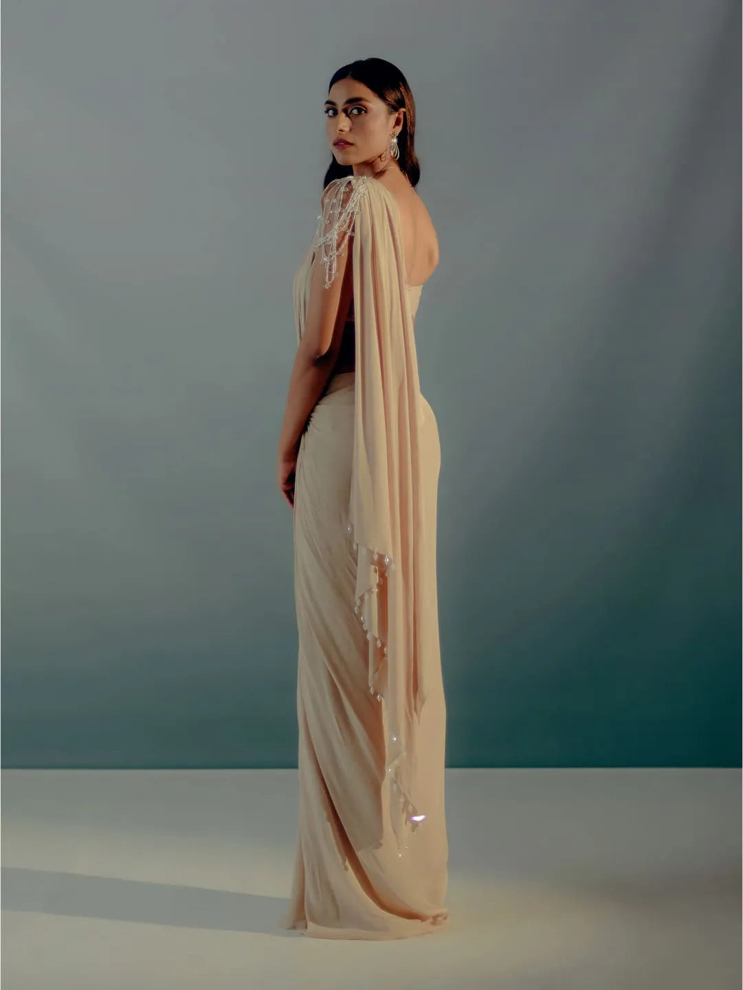 Nude cream concept saree
