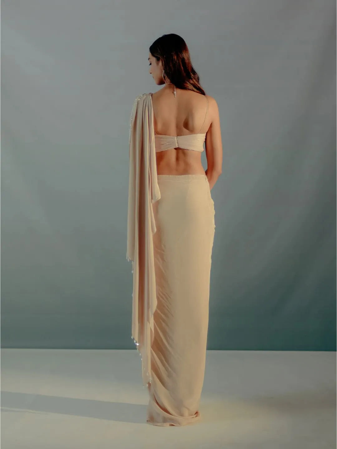 Nude cream concept saree