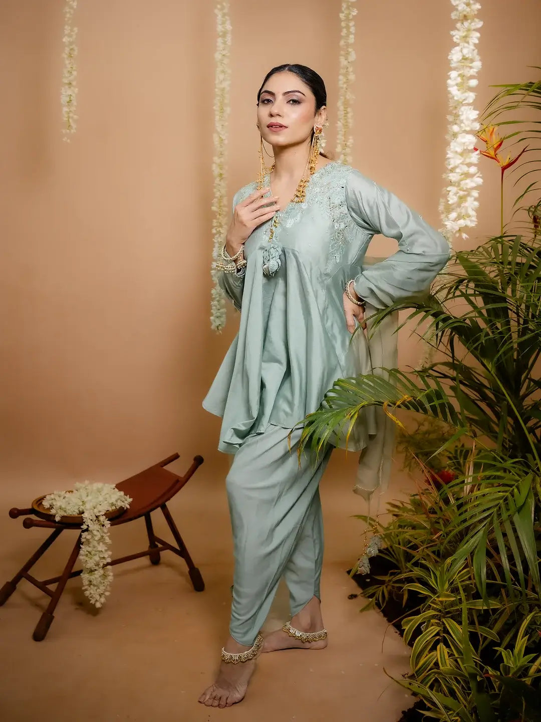Meera kurta with detachable skirt set
