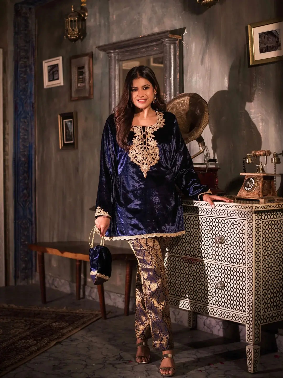 Midnight Zari Kurta Set
