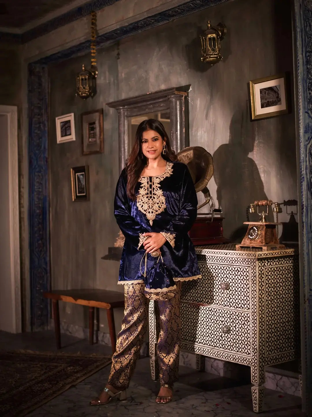 Midnight Zari Kurta Set