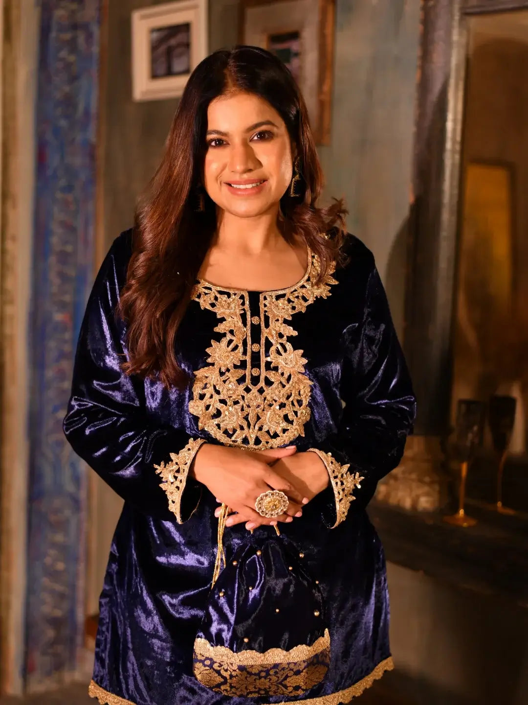 Midnight Zari Kurta Set