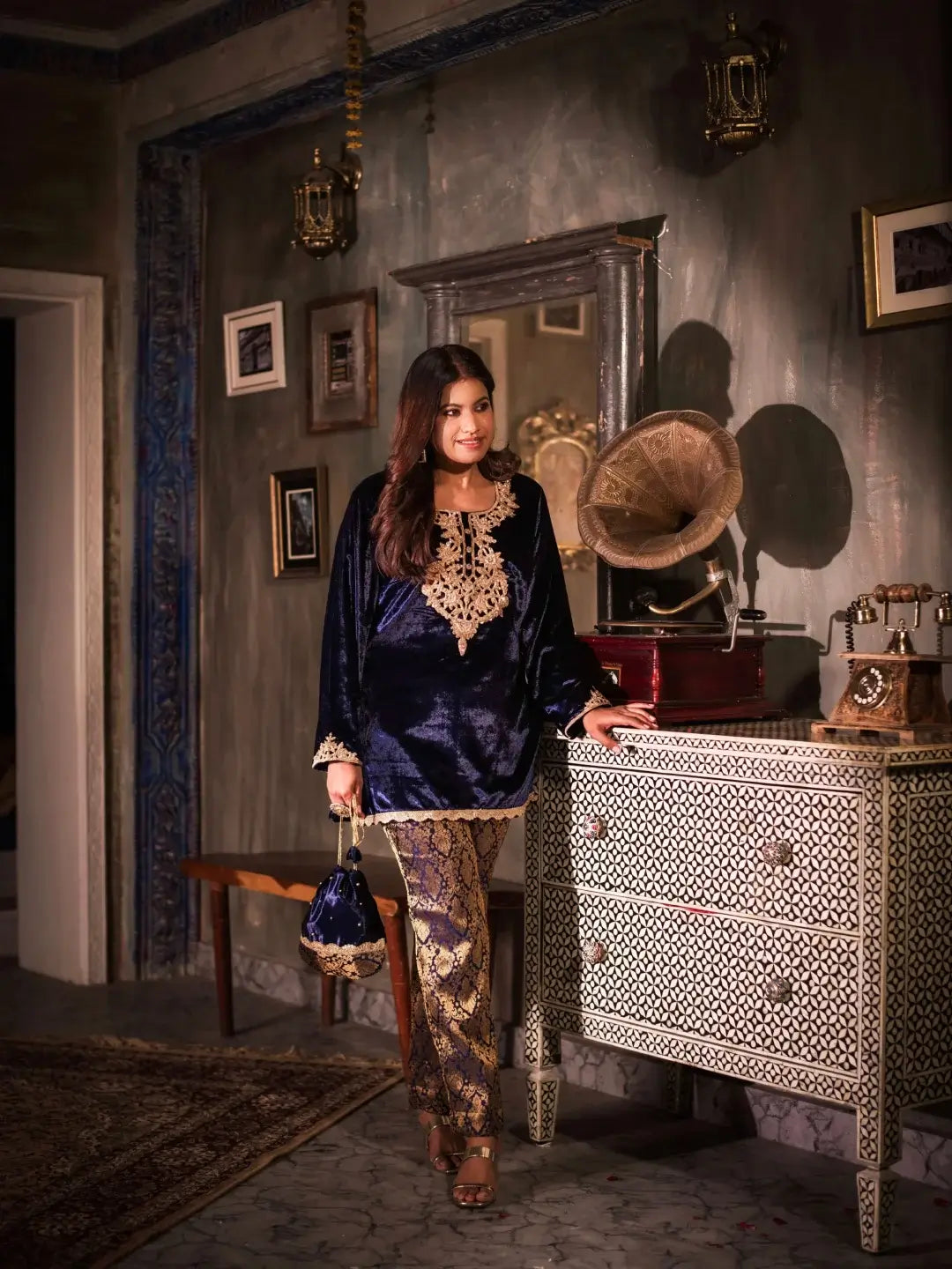Midnight Zari Kurta Set