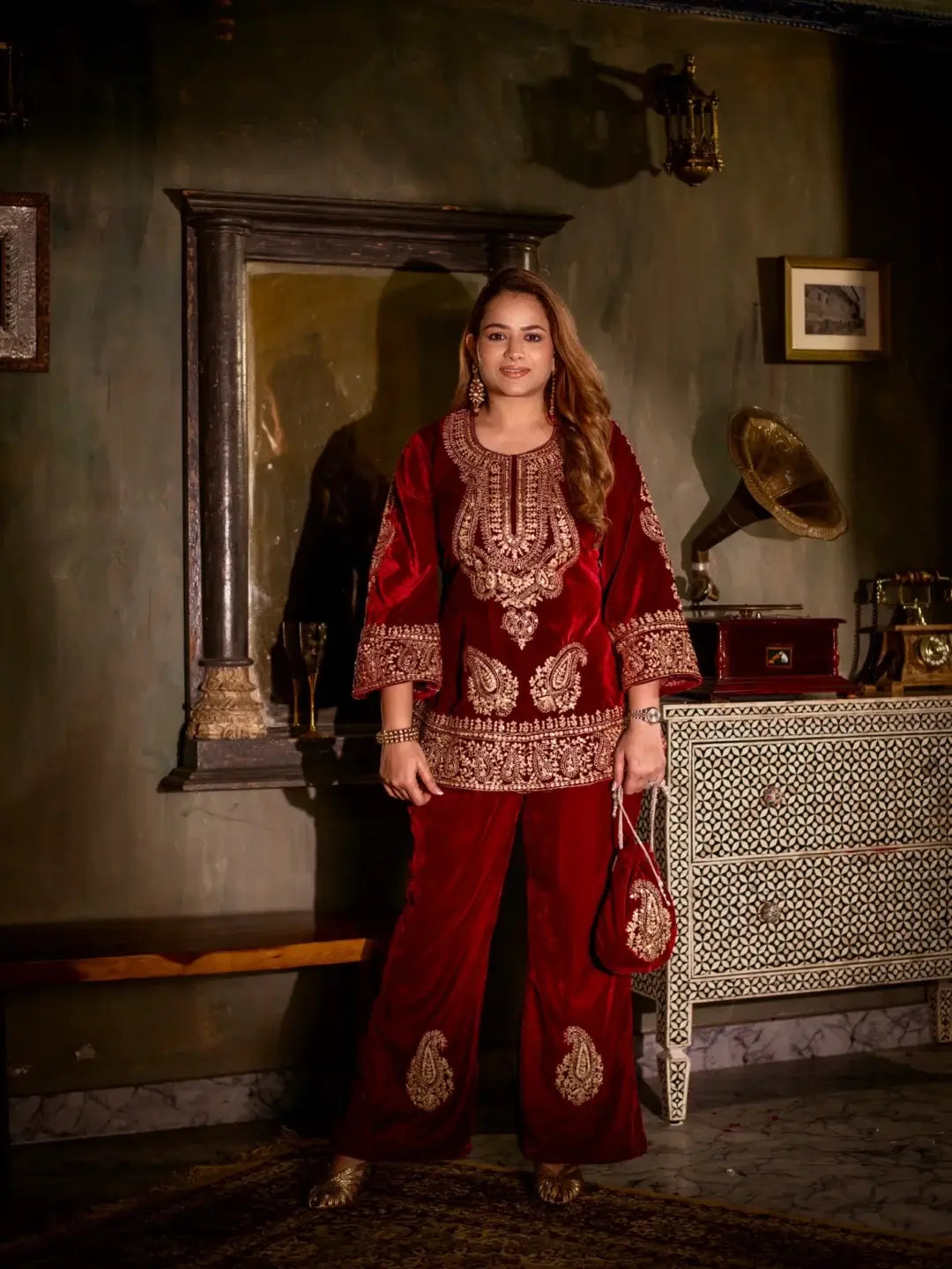 Maharani Set Maroon