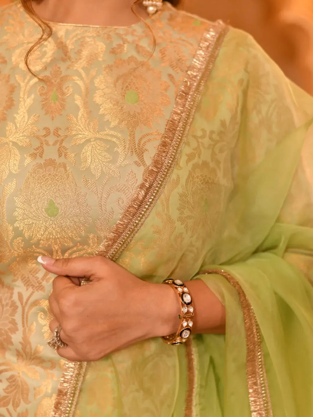 Zari Mahal Set Green