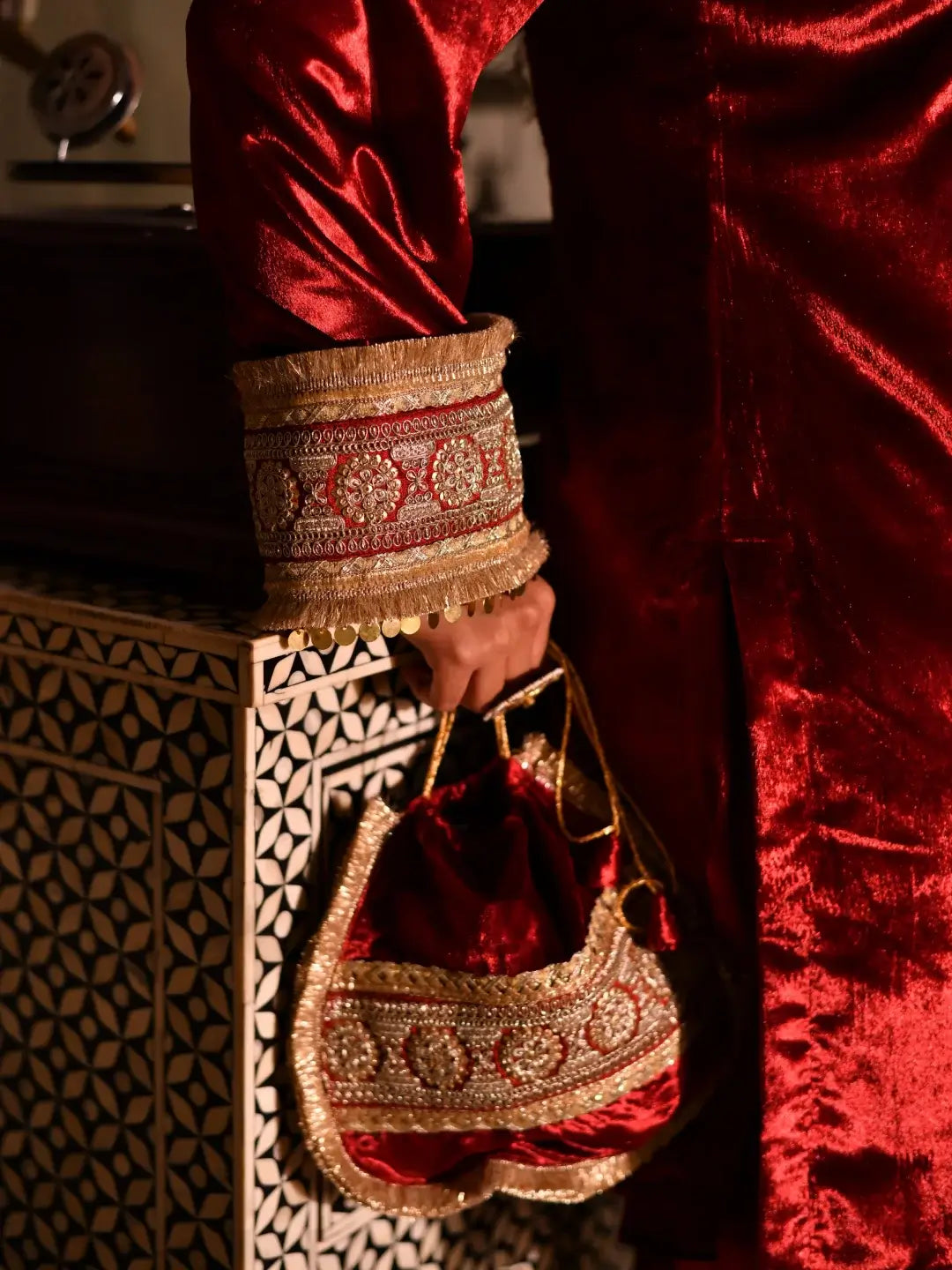 Mughal Kurta Set Maroon