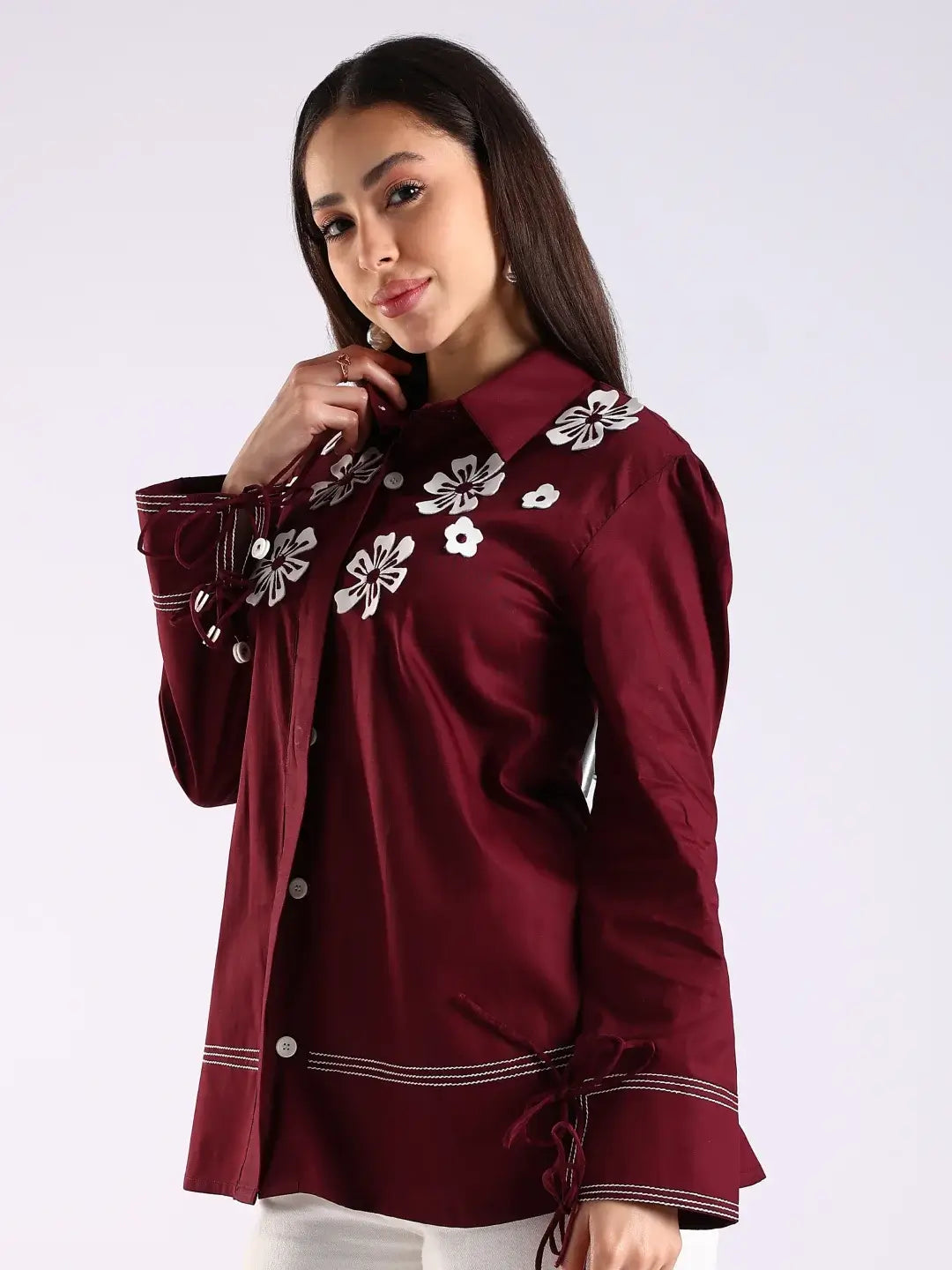 The Maroon Leather Shirt