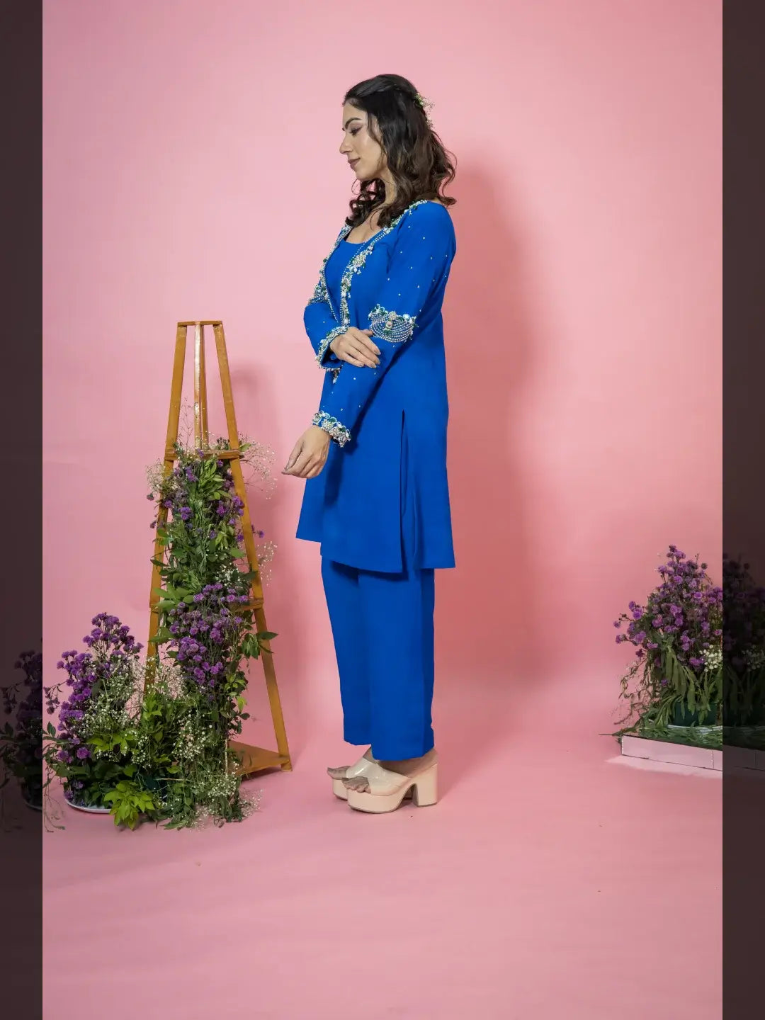 Embellished Noor Suit Blue