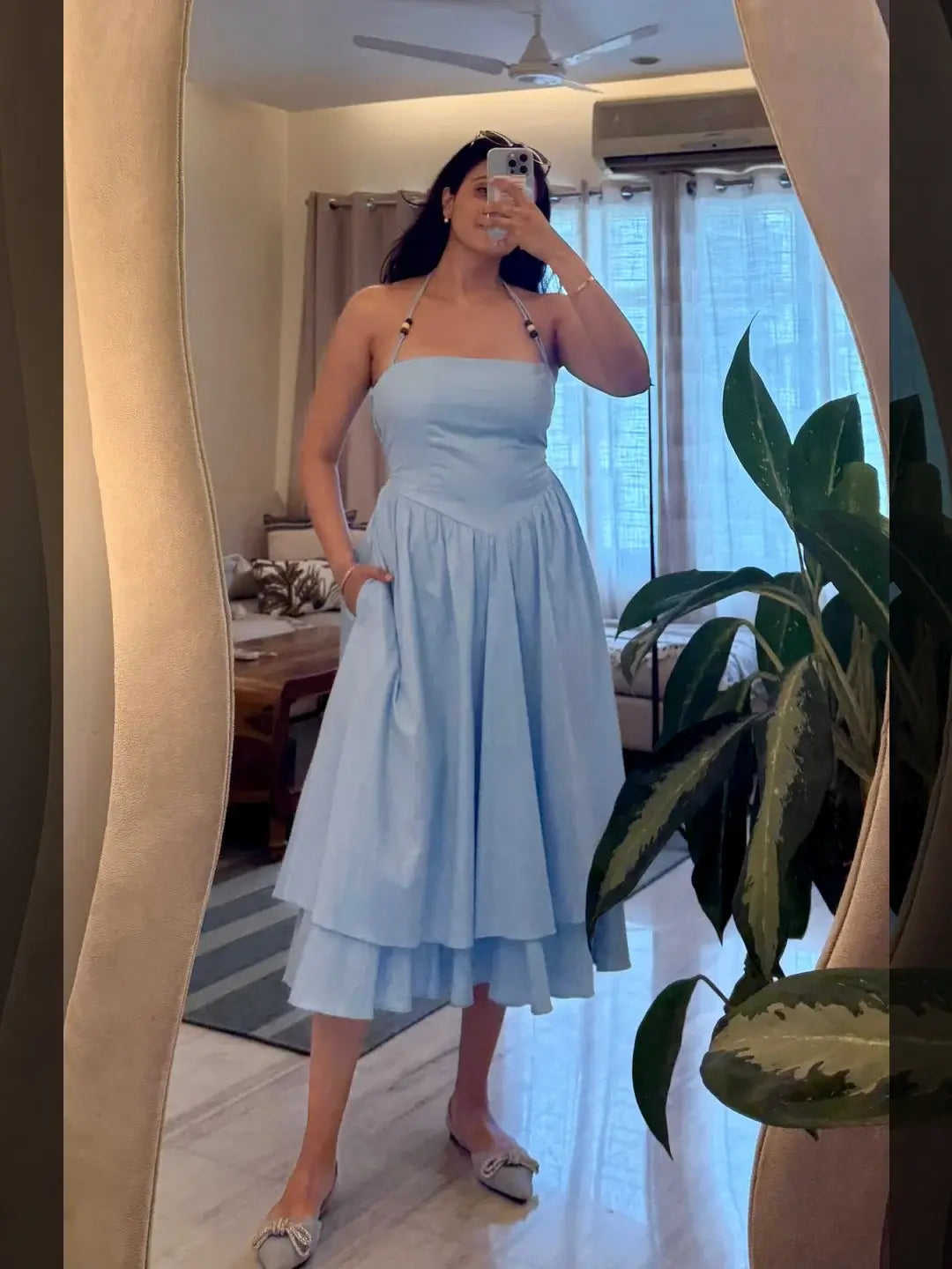 Elsa Blue halter Dress