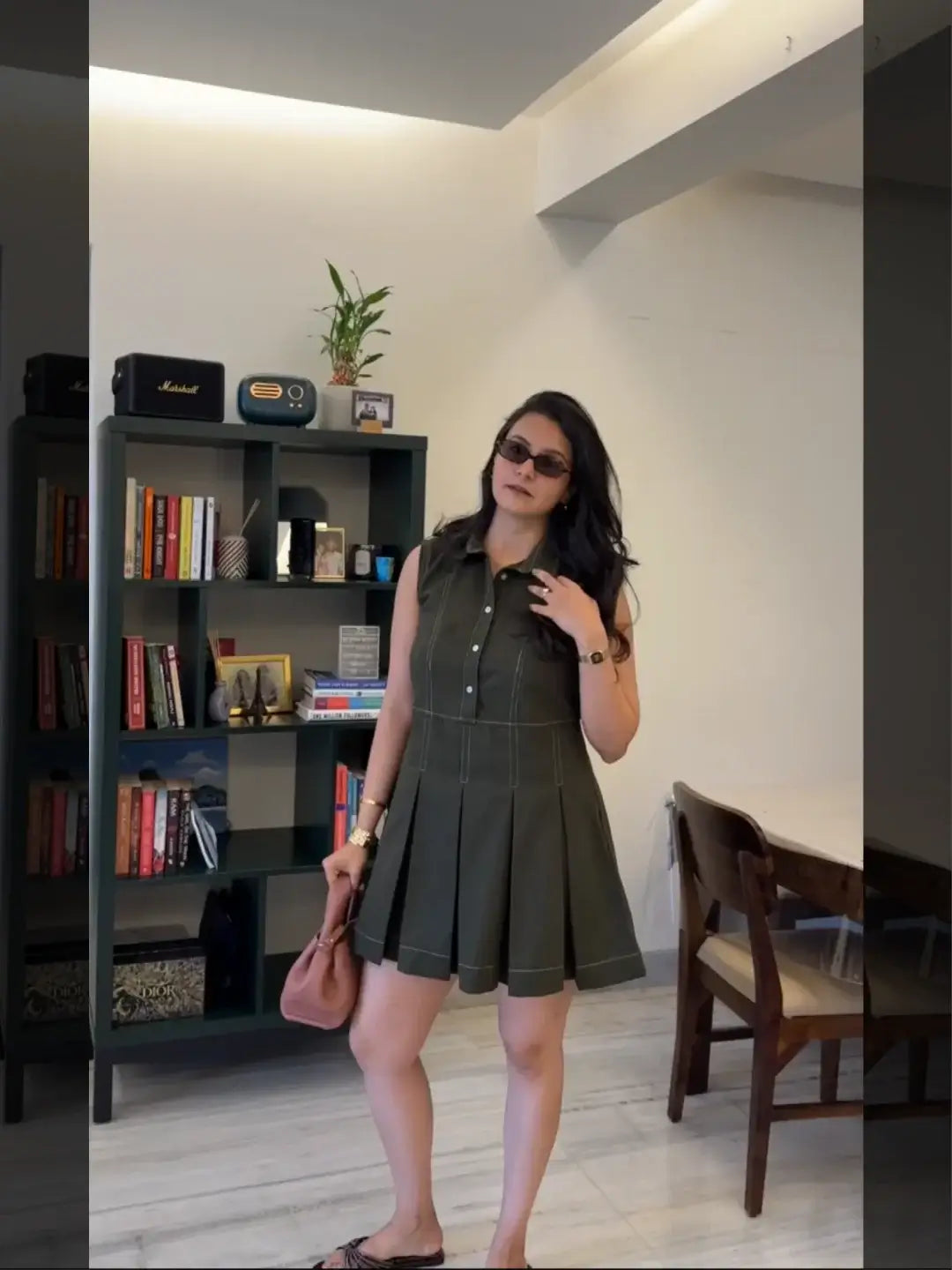 OLIVE TENNIS DRESS