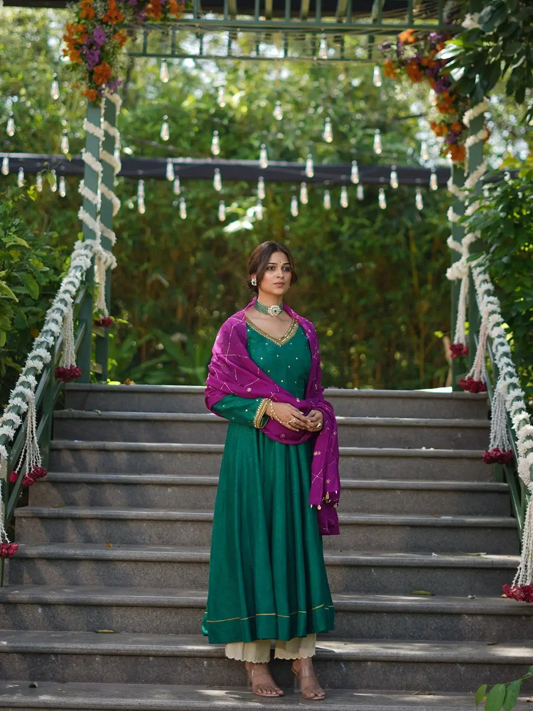 Dark Green kurta and palazzo set